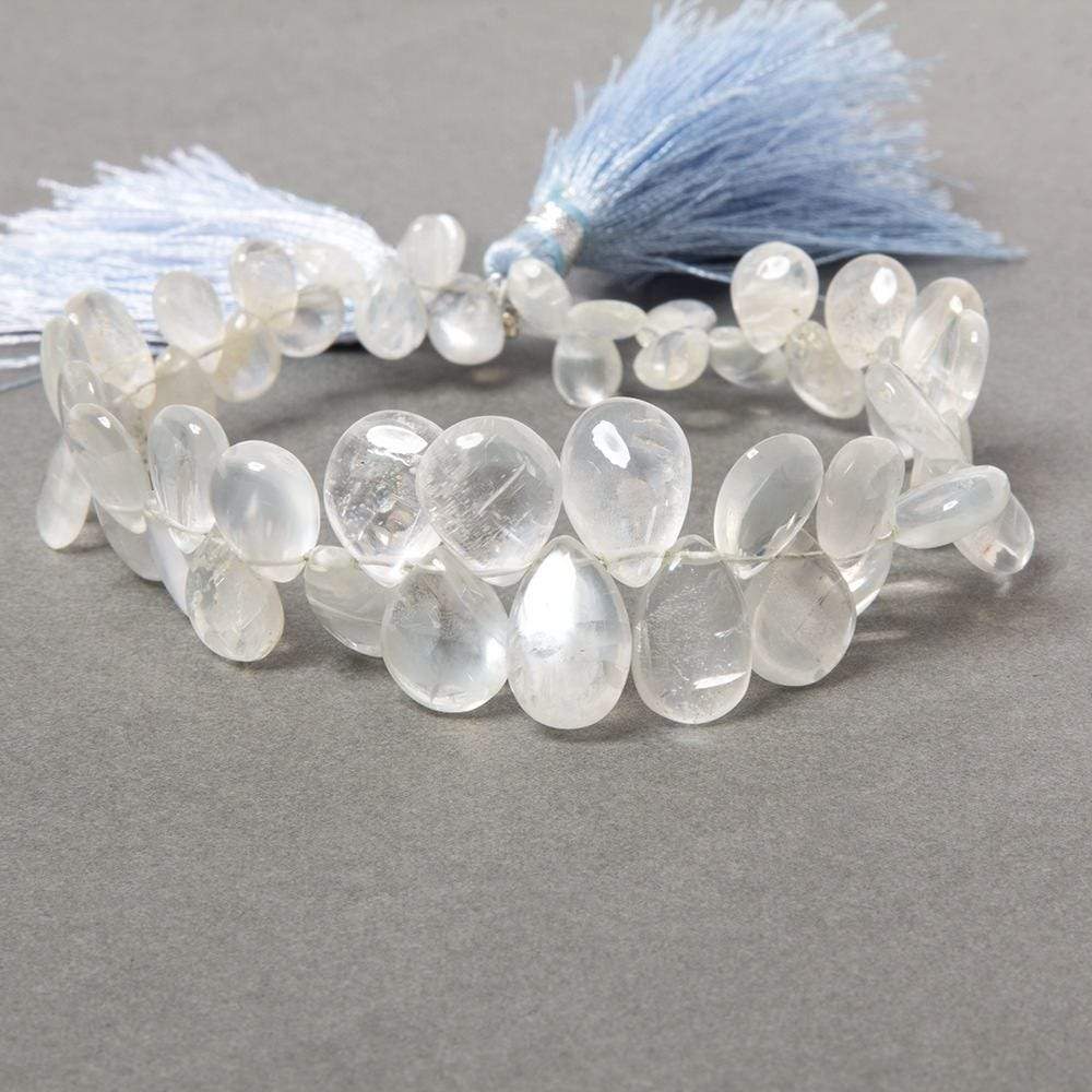 7x5-14x10mm Ceylon Moonstone plain pear beads 8 inch 53 pieces AAA grade