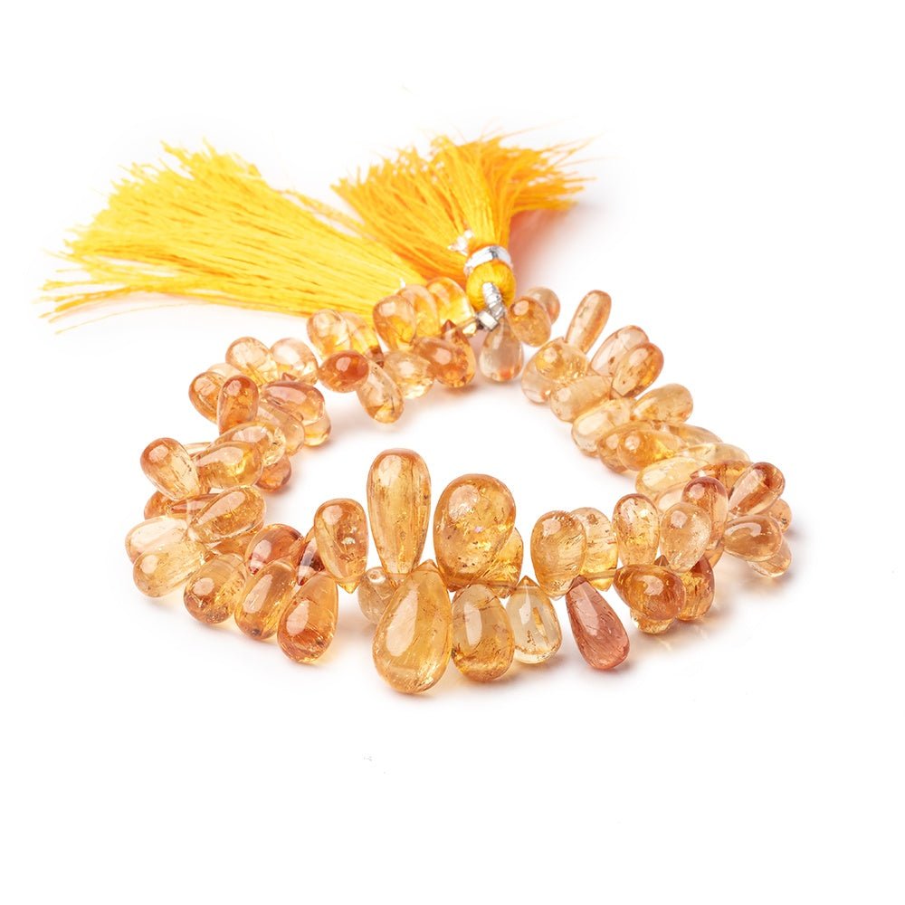 7x5-15x8mm Imperial & Precious Topaz Plain Tear Drop Beads 8 inch 77 pieces AA