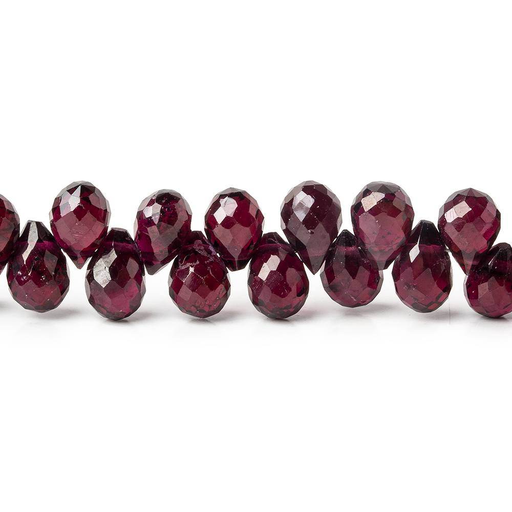 7x5-8x5mm Bohemia Garnet Faceted Tear Drop Beads 5 inch 39 pieces