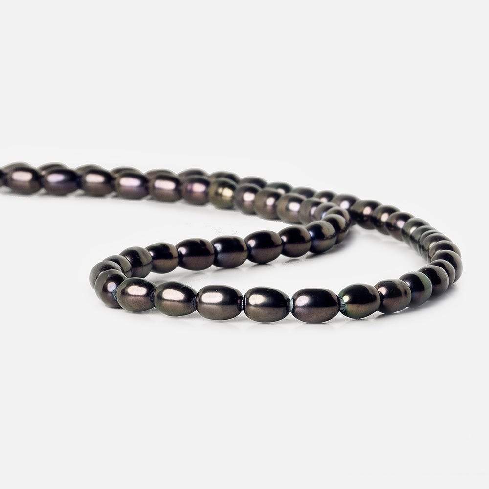 7x5mm Peacock Large Hole Oval Freshwater Pearls 15inch 48pcs