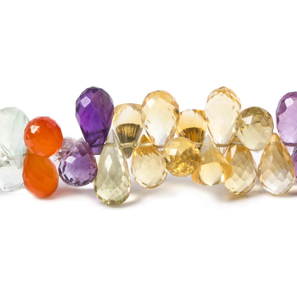 7x5-9x5mm Multi Gemstone faceted tear drop beads 15 inch 160 pieces