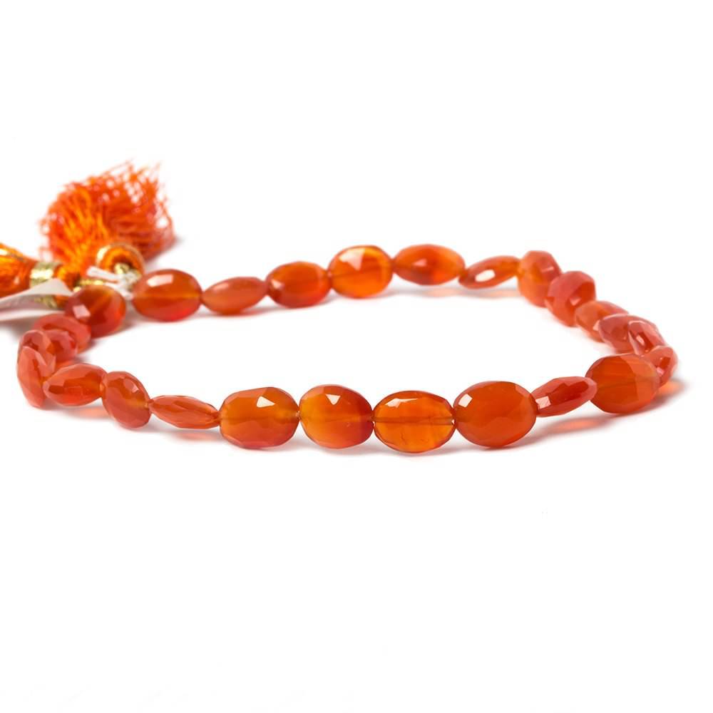 7x5-9x6mm Carnelian Straight Drill Oval Beads 8 inch 23 pieces