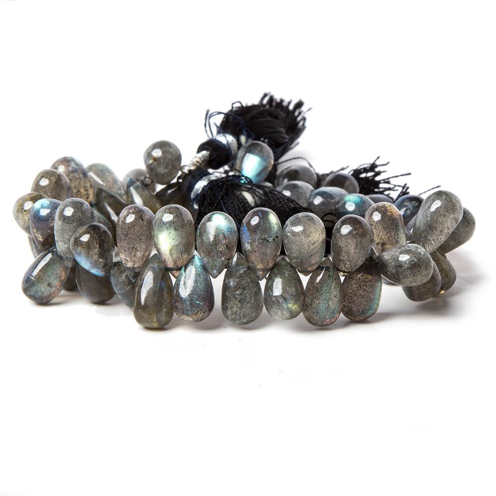 7x5-9x6mm Labradorite Plain Tear Drops 8 inch 59 beads A