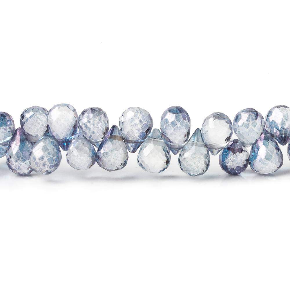 7x5-9x6mm Mystic Blue Topaz faceted tear drop beads 8 inch 63 pieces