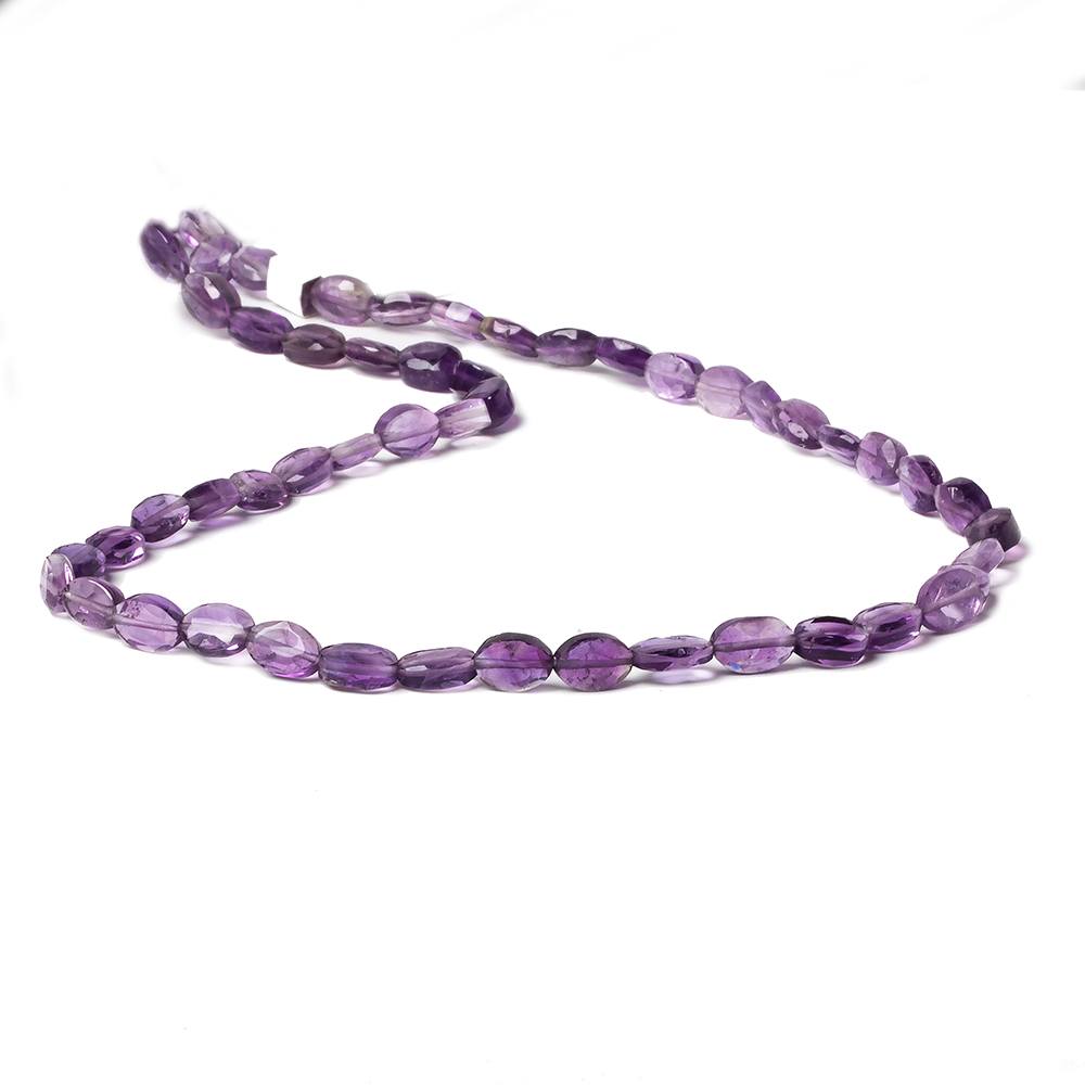 7x5mm Shaded Amethyst straight drilled faceted ovals 14 inch 55 beads