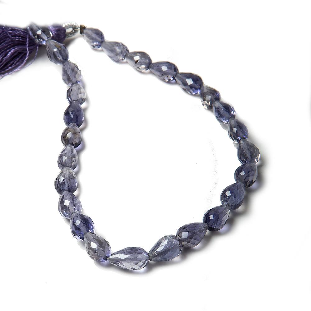 7x5mm To 9x6mm Iolite Straight Drill Tear Drop 8 inch 26  pcs