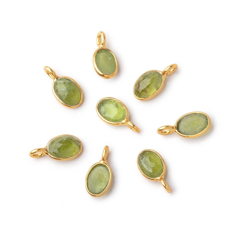 7x5mm Vermeil Bezel Idocrase Rose Cut Oval Pendant 1 piece