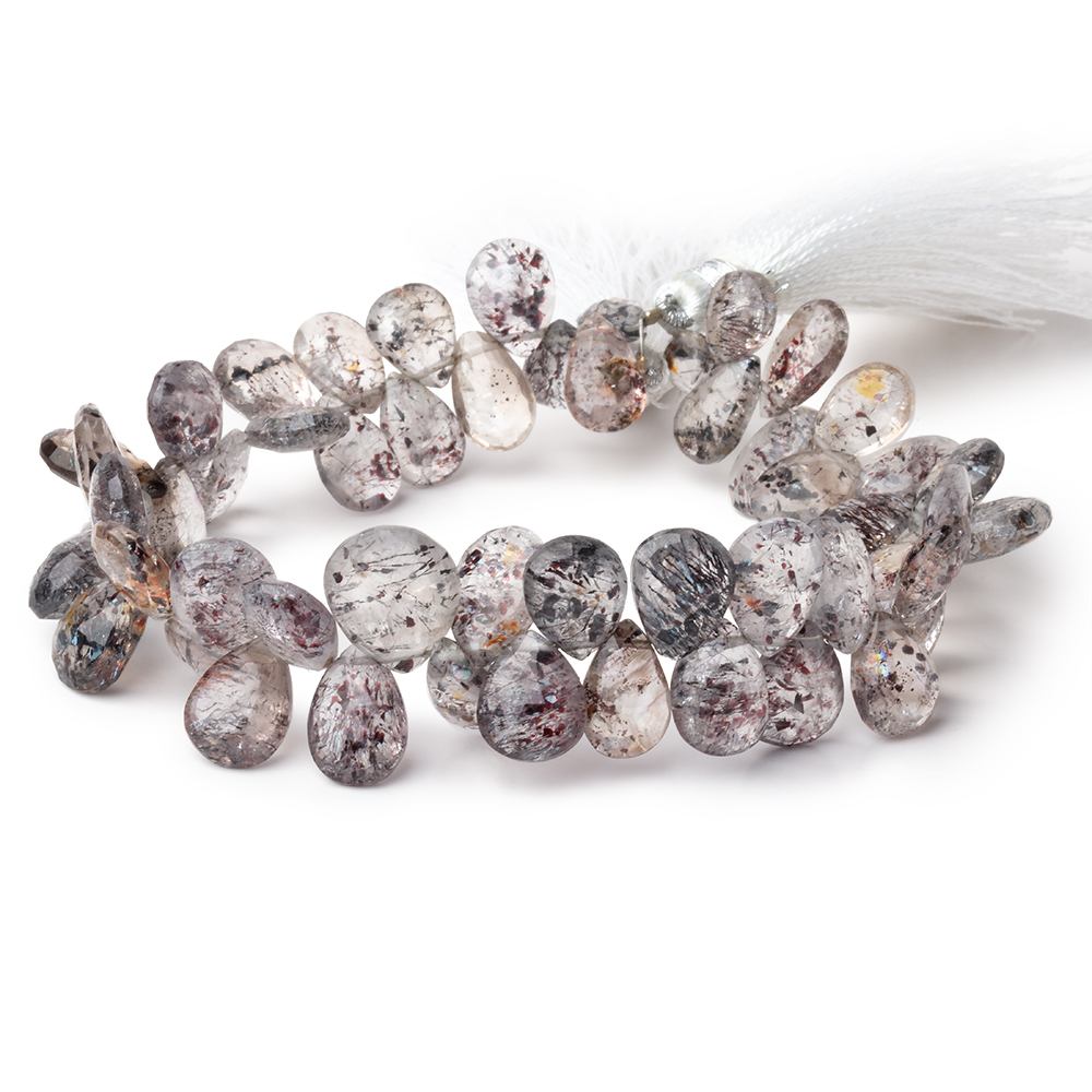 7x6-11x10mm Lepidocrocite Faceted Pear Beads 7.5 inch 54 pieces