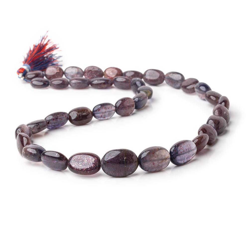 7x6-16x10mm Bloodshot Iolite-Sunstone Plain Oval Beads 16 inch 36 pieces