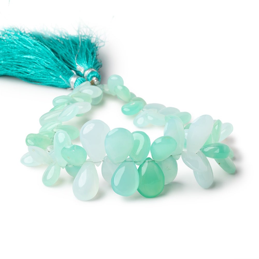 7x6-16x10mm Chrysoprase Plain Pear Beads 7.5 inch 54 pieces AAA