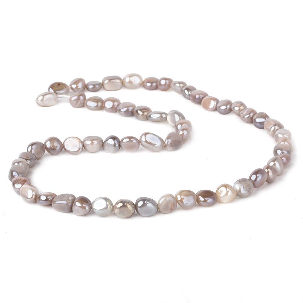 7x6-9x6mm Mystic Multi Color Moonstone plain nuggets 16 inch 55 beads