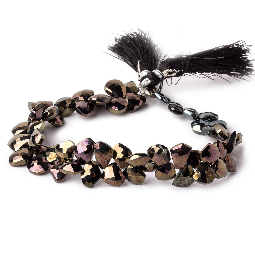 7x6-9x8mm MultiColor Metallic Black Spinel fancy shapes 9 inch 63 beads