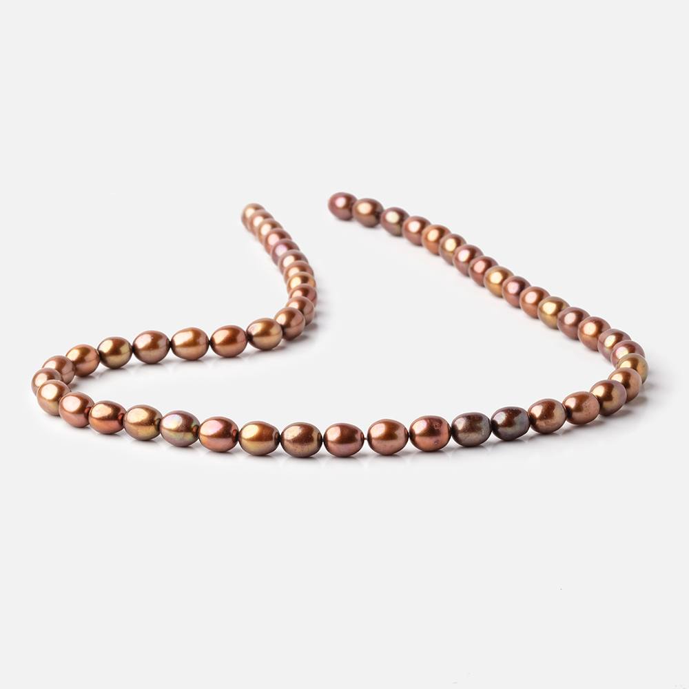 7x6mm Chestnut Oval Freshwater Pearls 16 inch 55 pieces