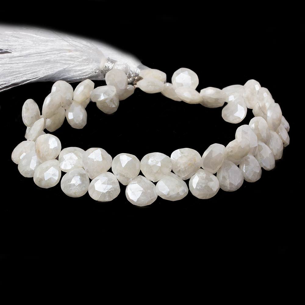 7-8mm Mystic Sapphire faceted heart beads 7.5 inch 54 pieces