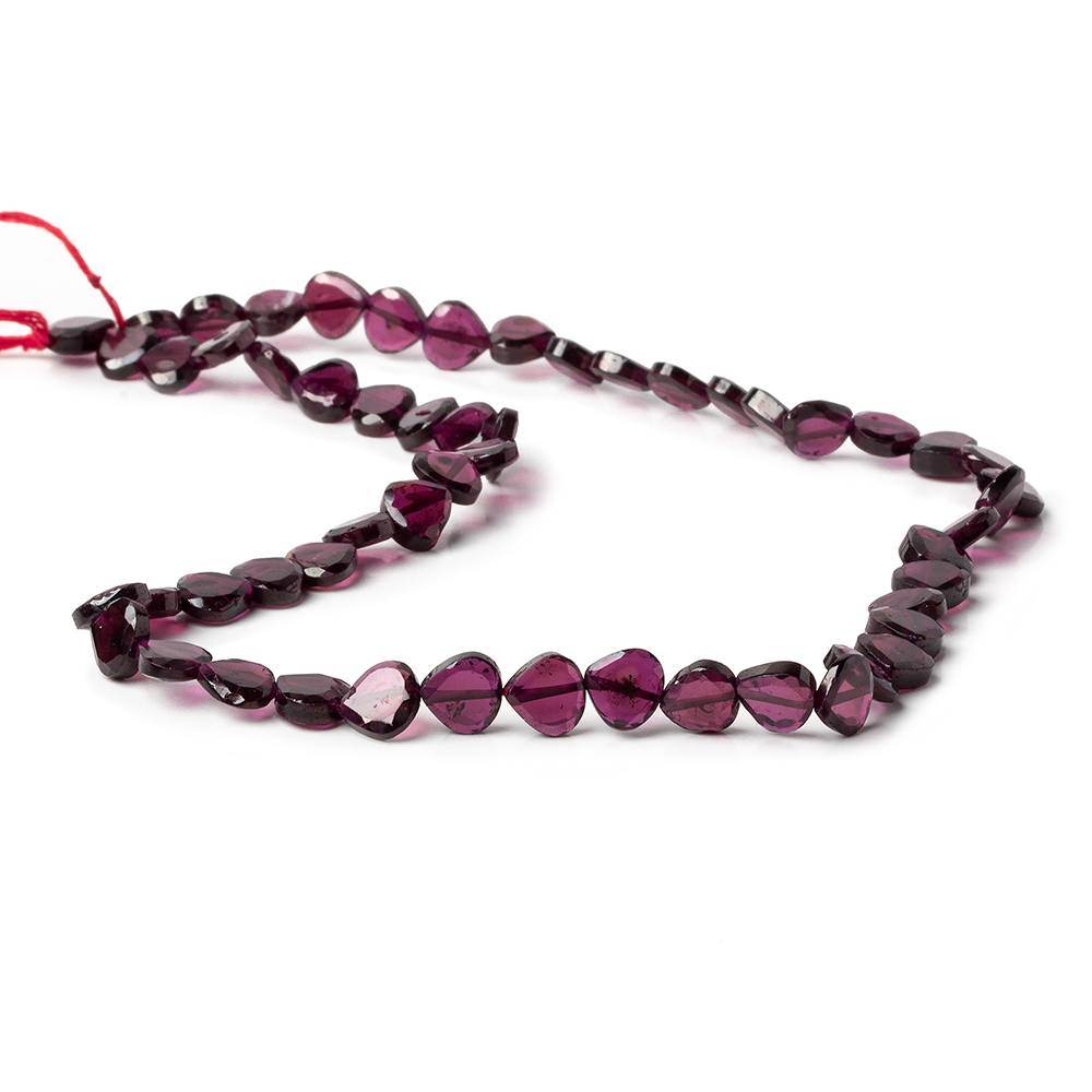 7x7mm Rhodolite Garnet Straight Drill Heart 14 inch 53 pcs