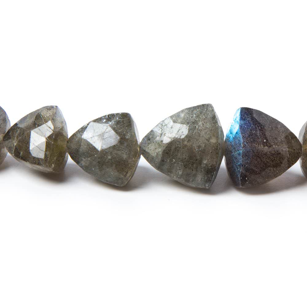 7x7x7-10x10x10mm Labradorite Beads Straight Drilled Trillion 16 inch 49 pieces