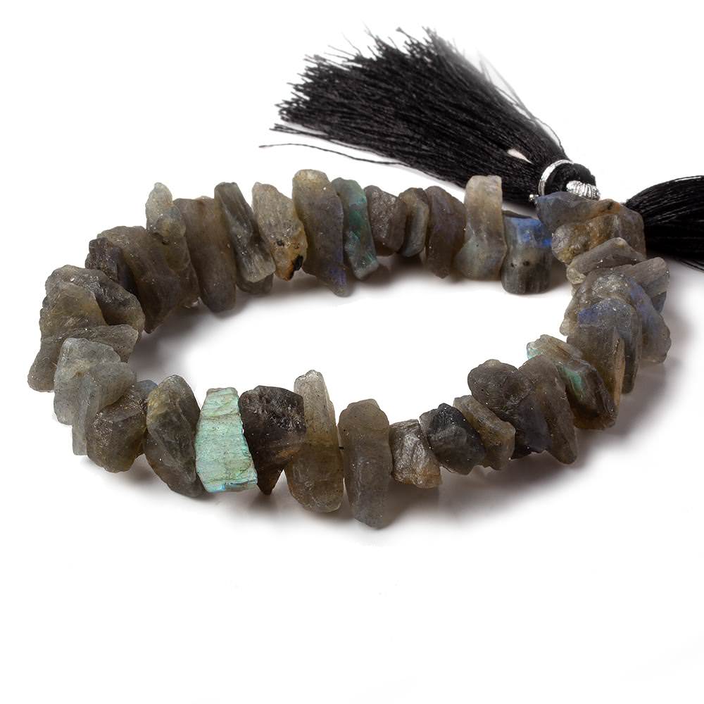7x8mm - 13x11mm Labradorite center drilled Natural Crystal Chip beads 7.5 inch 32 beads