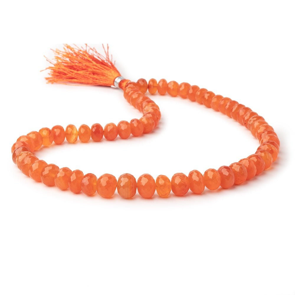 8-10.5mm Carnelian Faceted Rondelle Beads 15 inch 62 pieces