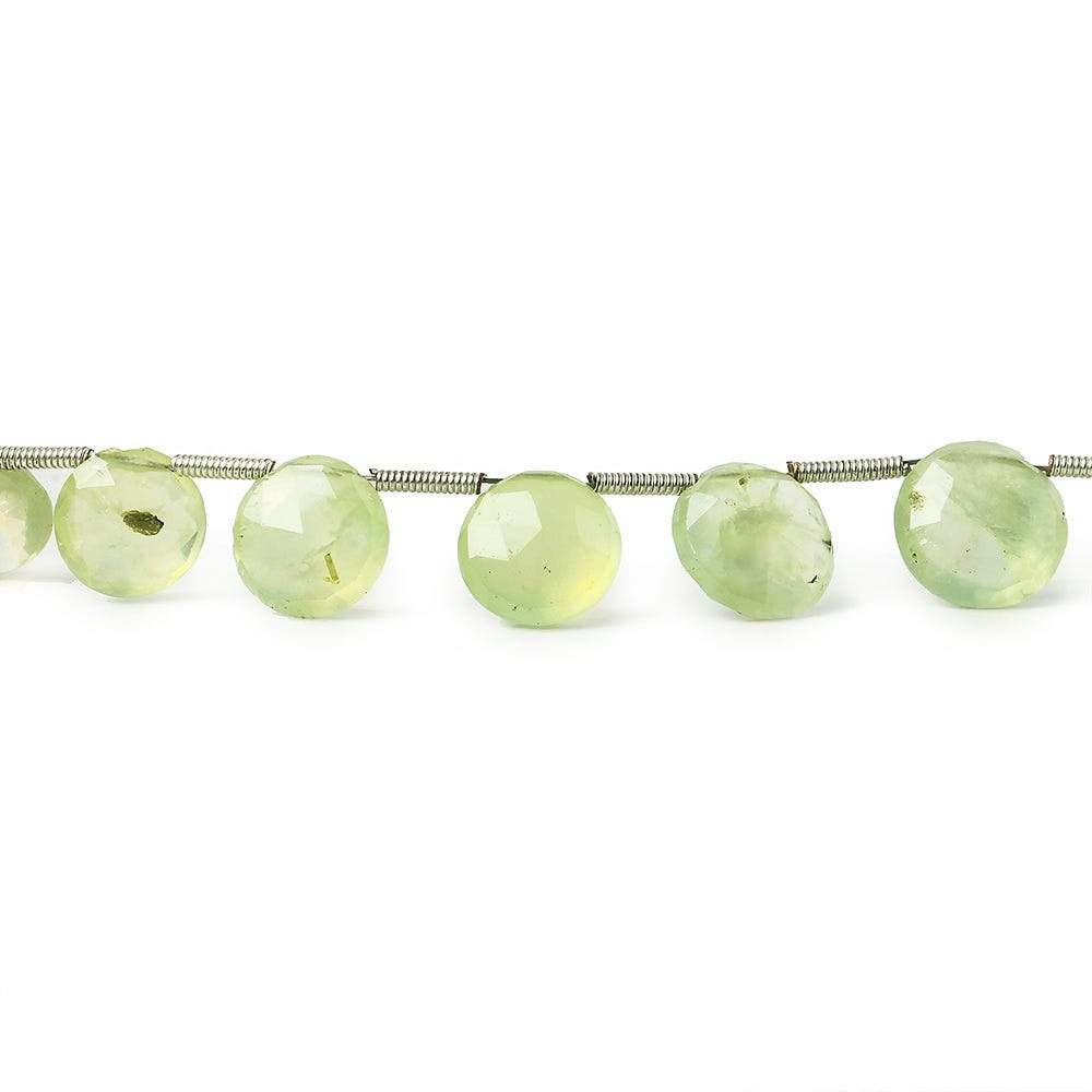 8-10mm Prehnite Beads Top Drilled Faceted Coin 8 inch 18 pieces