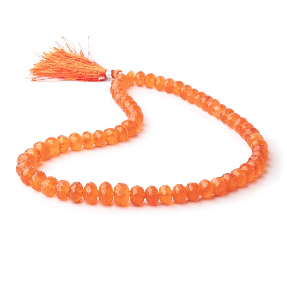 8-11mm Carnelian Faceted Rondelle Beads 16 inch 57 pieces