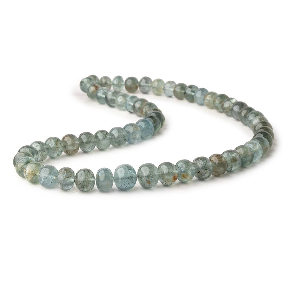 8-11mm Moss Aquamarine Plain Rondelle Beads 16 inch 56 pieces