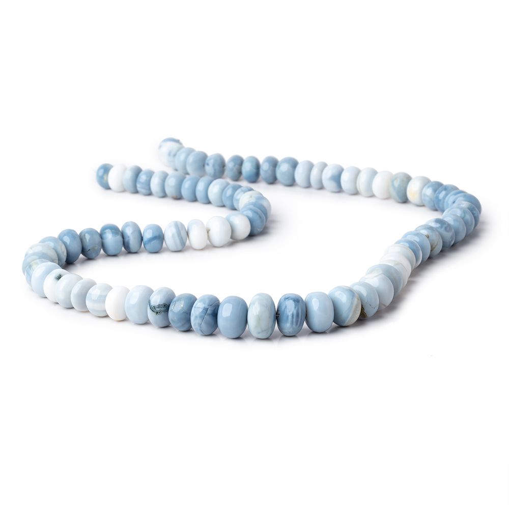 8-11mm Owyhee Blue Opal Plain Rondelle Beads 17.5 inch 72 pieces