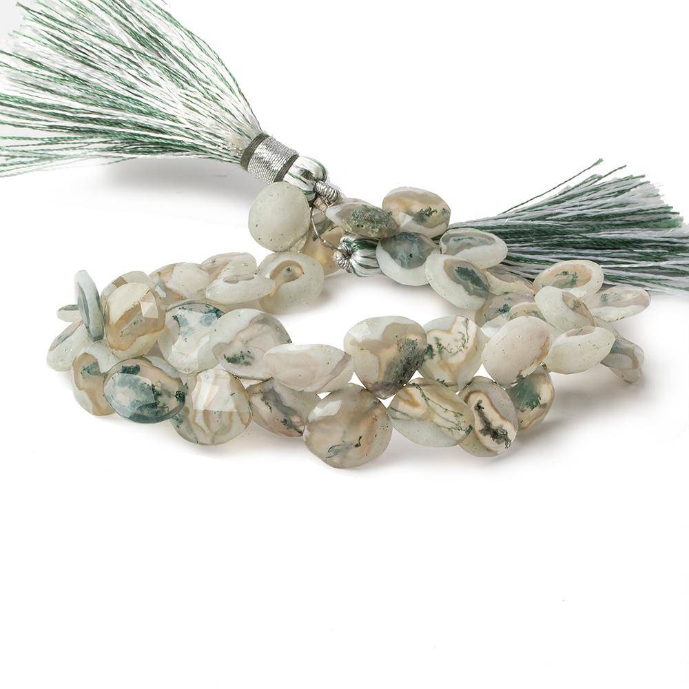 8-11mm Peacock Solar Quartz Faceted Heart Beads 7 inch 42 pieces