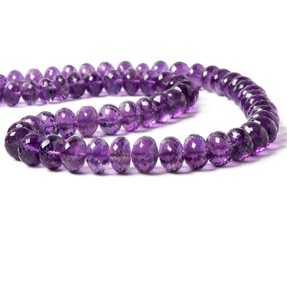 8-12mm Amethyst Faceted Rondelle Beads 16 inch 58 pieces