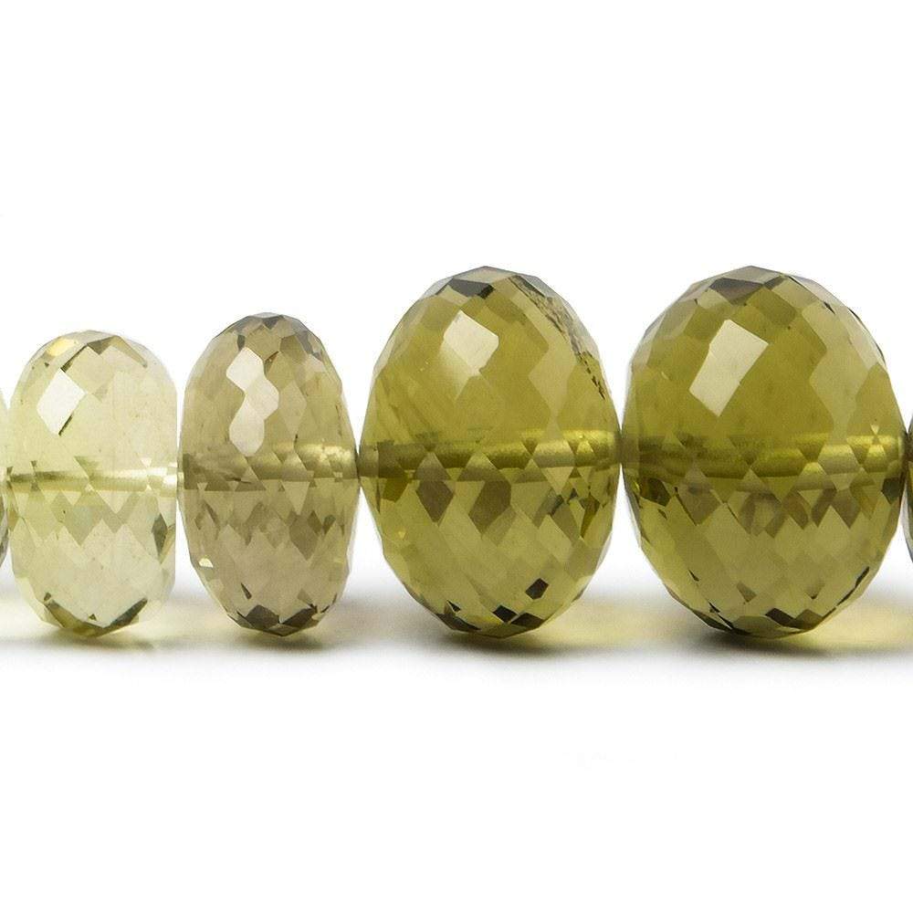 8-13.5mm BiColor Quartz Faceted Rondelle 16 inch 67 pieces