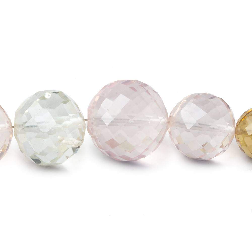 8-14mm Multi Gemstone Faceted Round Beads 14.5 inch 24 pieces