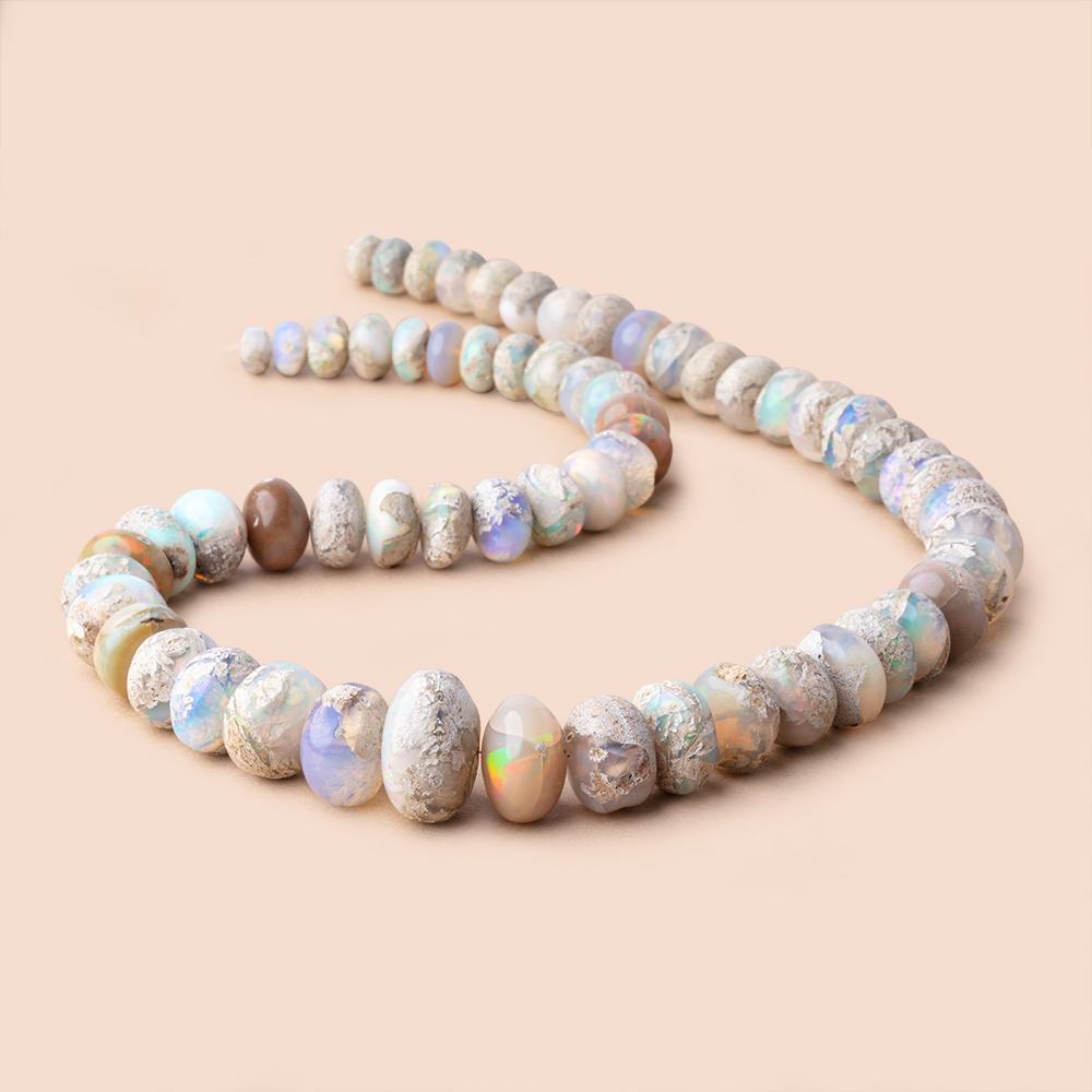 8-20mm Ethiopian Opal with Matrix Plain Rondelle Beads 20 inch 60 pieces AAA