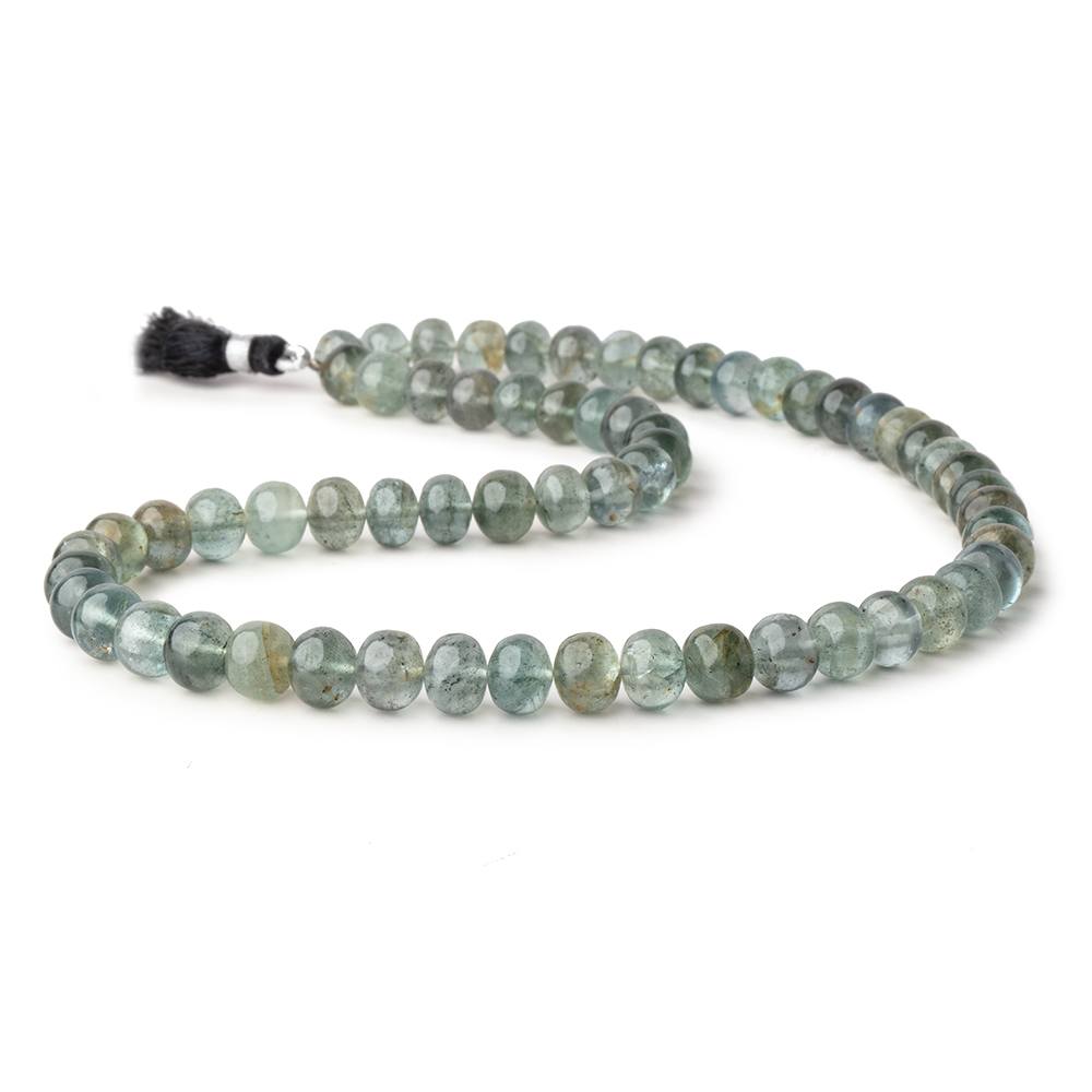 8-8.5mm Moss Aquamarine Plain Rondelle Beads 16 inch 62 pieces