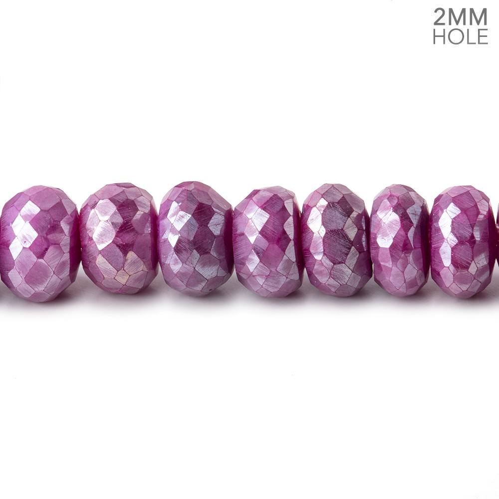 8-8.5mm Mystic Fuchsia Moonstone 2mm Large Hole Faceted Rondelles 8 inch 34 Beads
