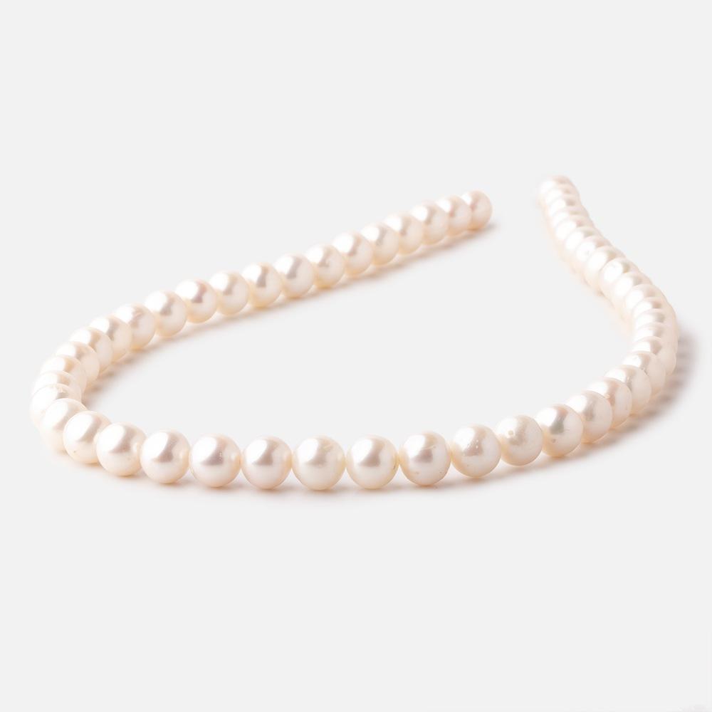 8-8.5mm Off White Off Round Freshwater Pearls 16 inch 50 pieces AA