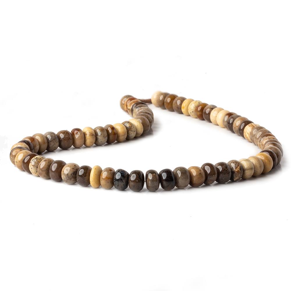 8-9mm Brown Opal plain rondelle beads 15 inch 65 pieces