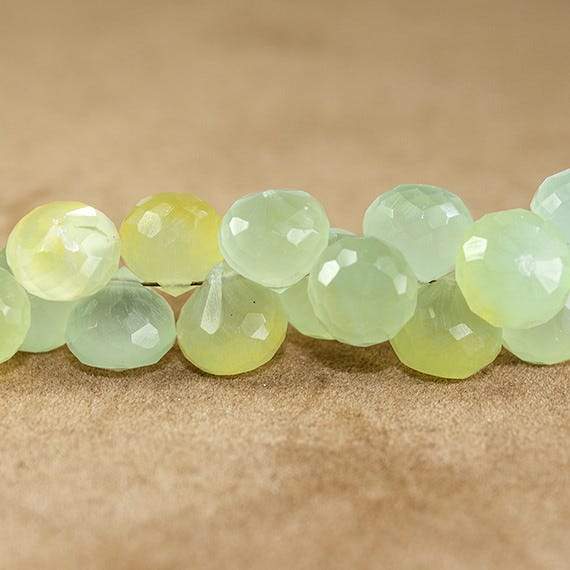 8-9mm Citrus Yellow Green Chalcedony Candy Kiss Beads 8.25 inch 57 pieces