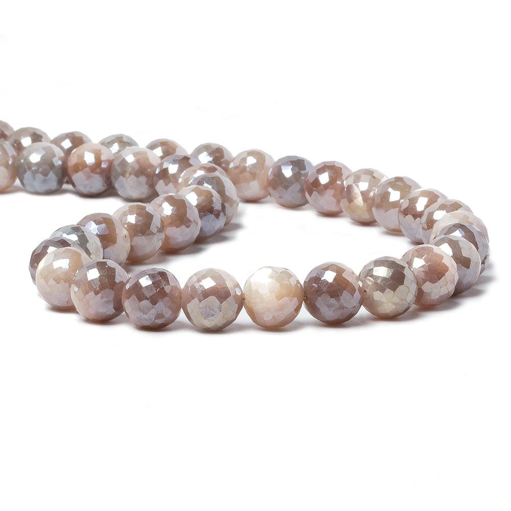 8-9mm Mystic Multi Grey Moonstone faceted rounds 14 inch 39 pieces