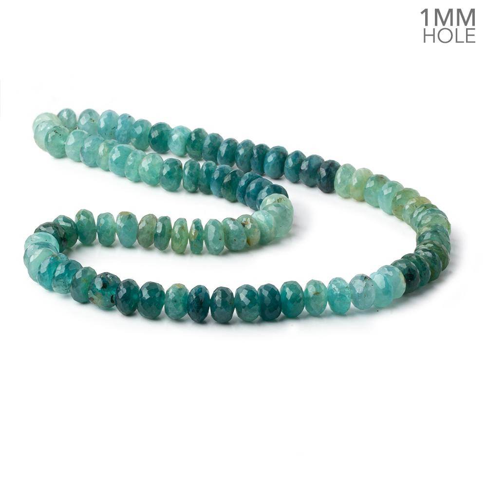 7mm Rare Grandidierite faceted rondelles 1mm drill hole 15.5 inch 80 beads