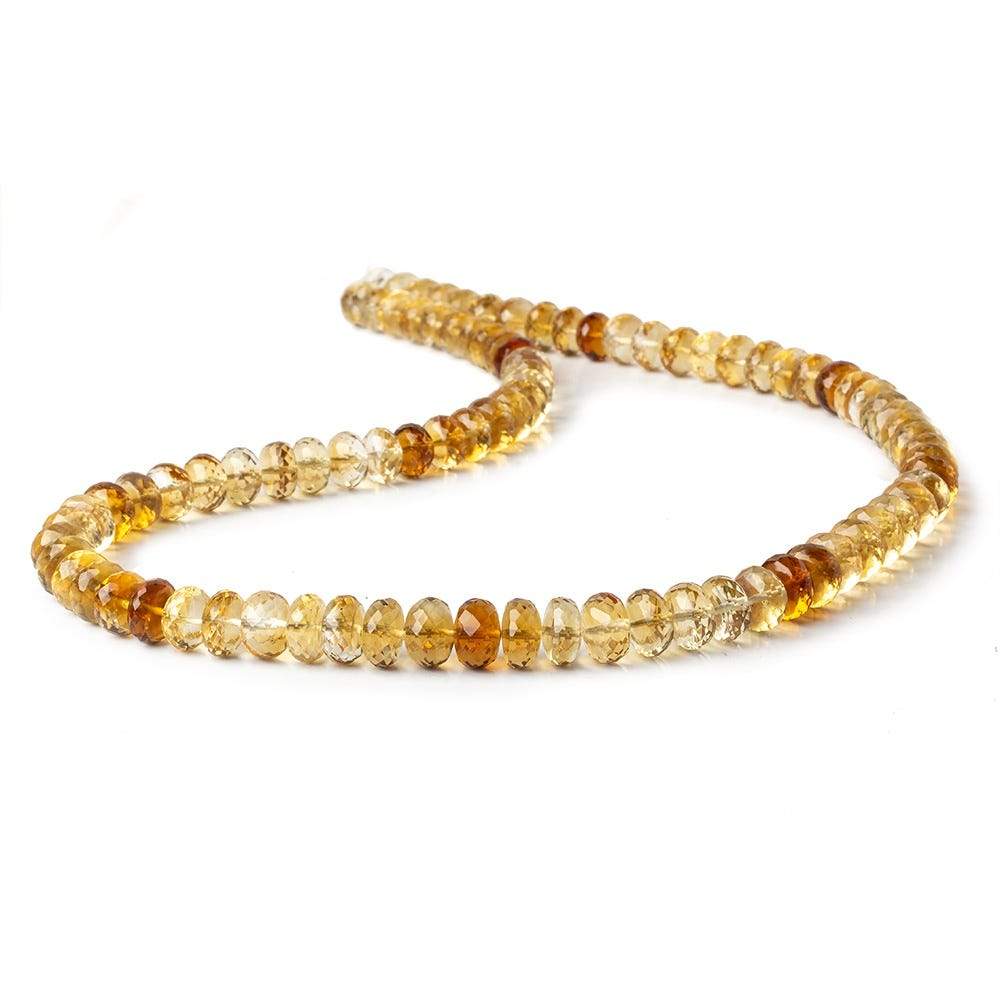 8-9mm Shaded Citrine HydroQuartz faceted rondelle beads 18 inch 87 pieces