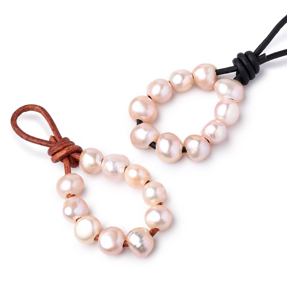 8.5-10mm Ballet Pink Large Hole Baroque Pearls Set of 10