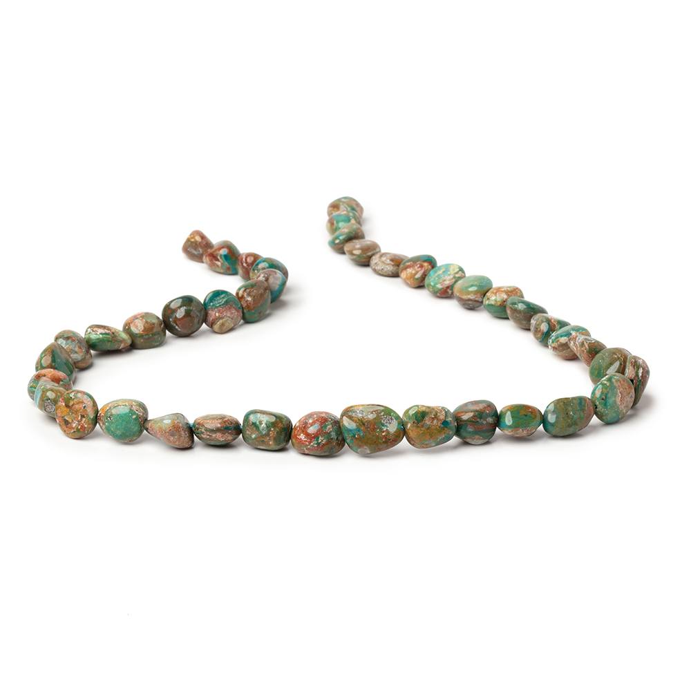 8.5-12.5mm Blue Peruvian Opal & Matrix Plain Nuggets 15.5 inch 32 pieces