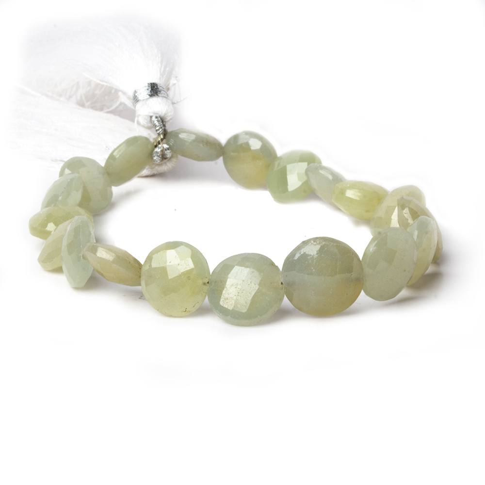 8.5-12mm Fancy Sapphire Faceted Coin Beads 8 inch 19 pieces