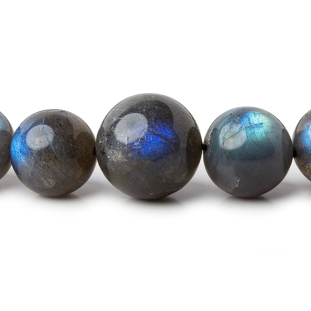 8.5-15.5mm Labradorite plain round beads 19 inch 43 pieces