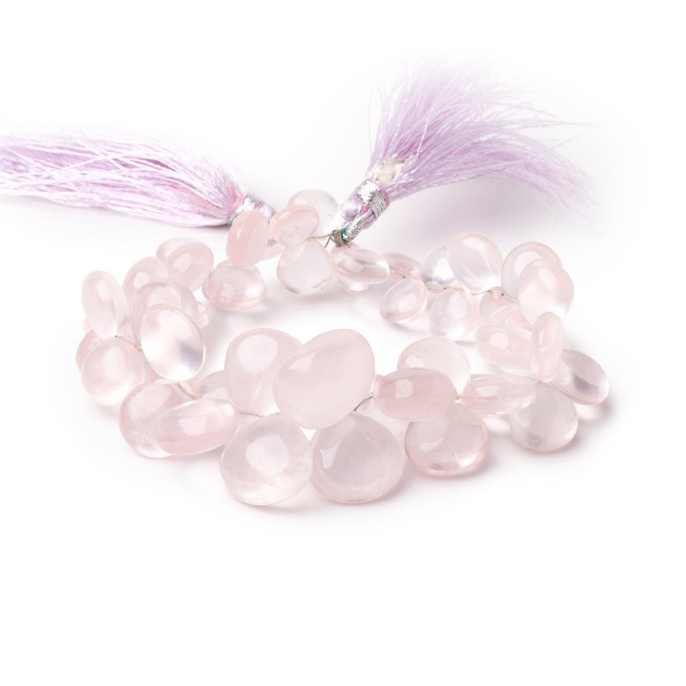 8.5-16mm Rose Quartz Plain Heart 8 inch 48 Beads
