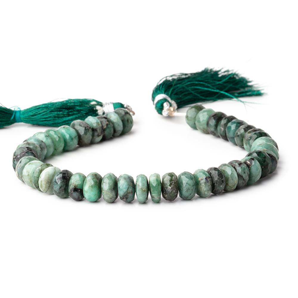 8.5-9mm Brazilian Emerald faceted rondelle beads 8 inch 37 pieces