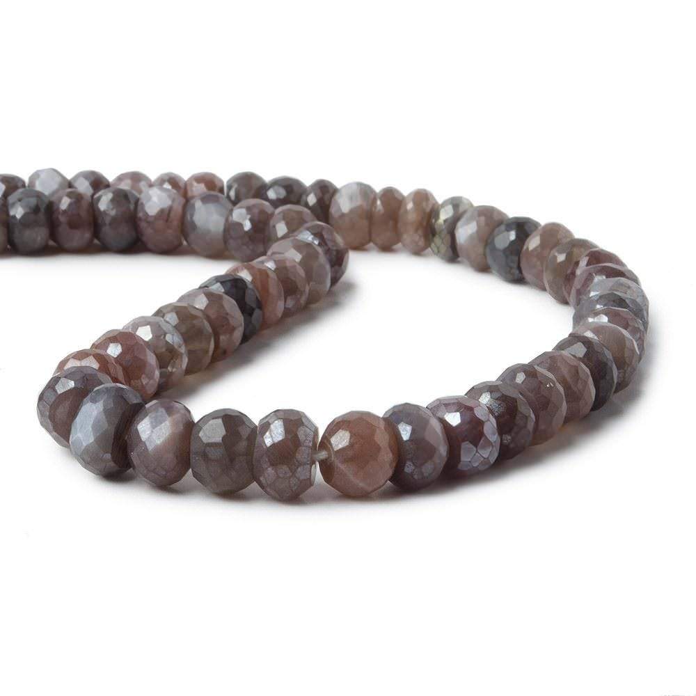 8.5-9mm Mystic Chocolate Moonstone faceted rondelle beads 13 inch 59 pieces A