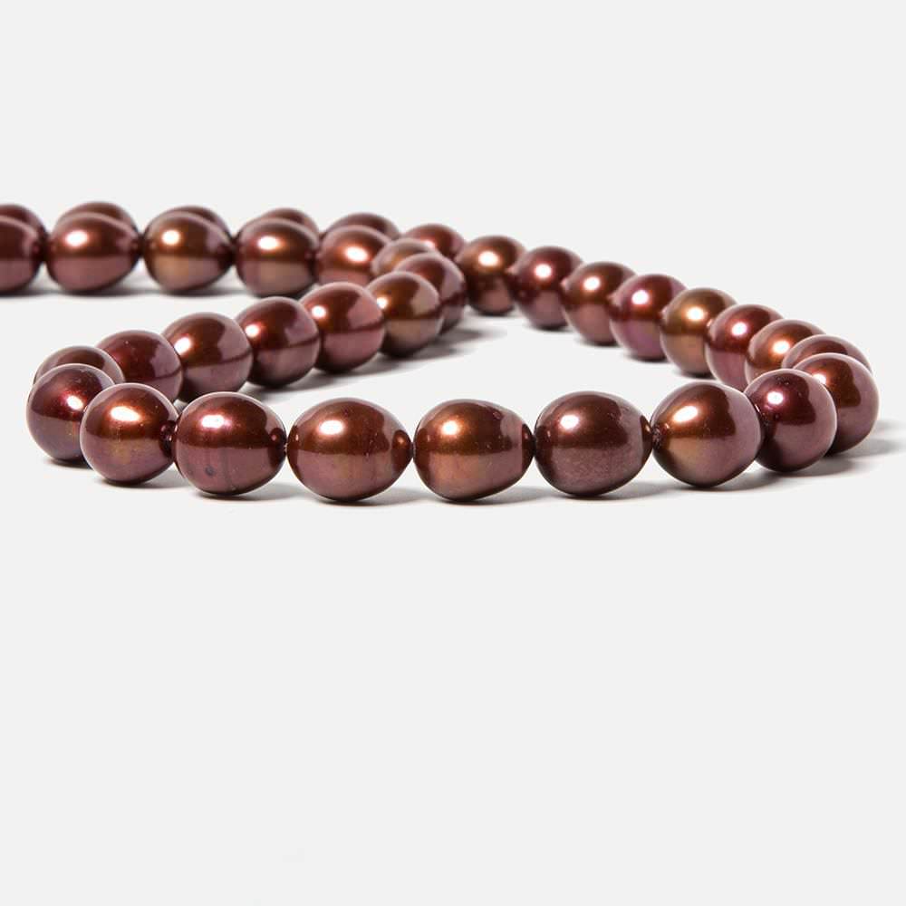 8.5x9mm Chocolate Cherry Straight Drill Oval Freshwater Pearl 40pcs