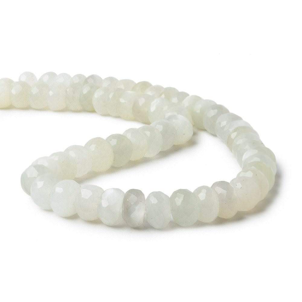 8.5-9mm Cream Moonstone faceted rondelle beads 13 inch 59 pieces AAA