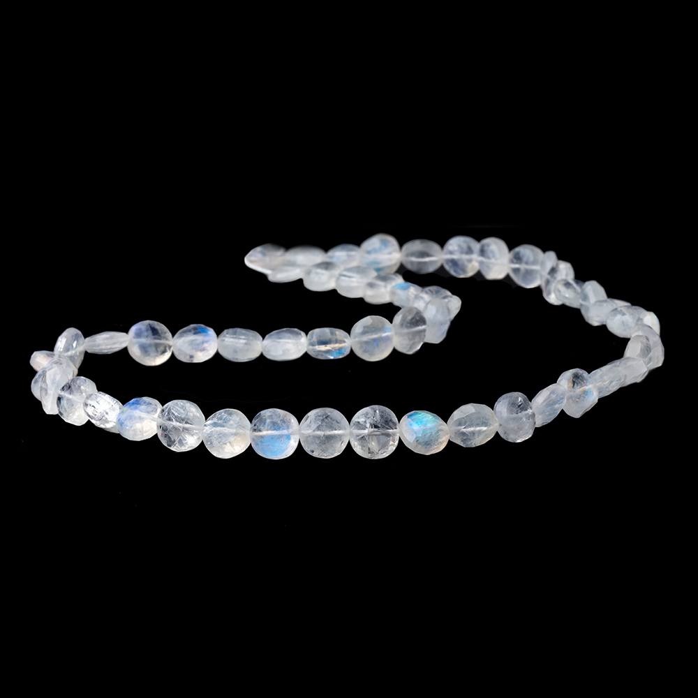 8.5mm Rainbow Moonstone Faceted Coin Beads 16 inch 50 pieces