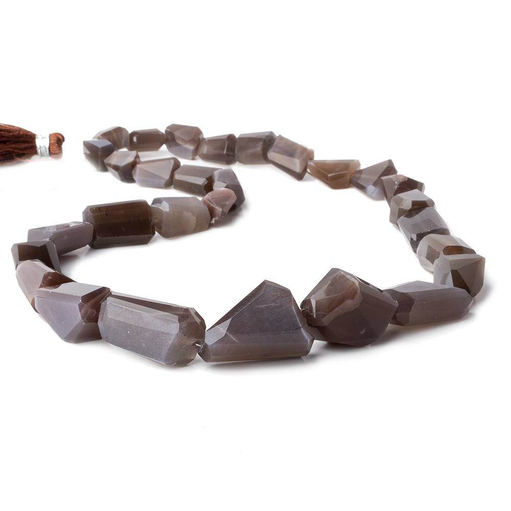 8.5x5.5-23x16mm Chocolate Moonstone Faceted Nugget Beads 16 inch 29 pcs A